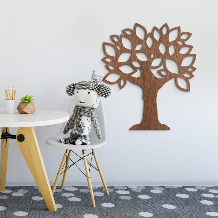 Holzkunst Mahagoni - Baum mit Blättern - WA253500