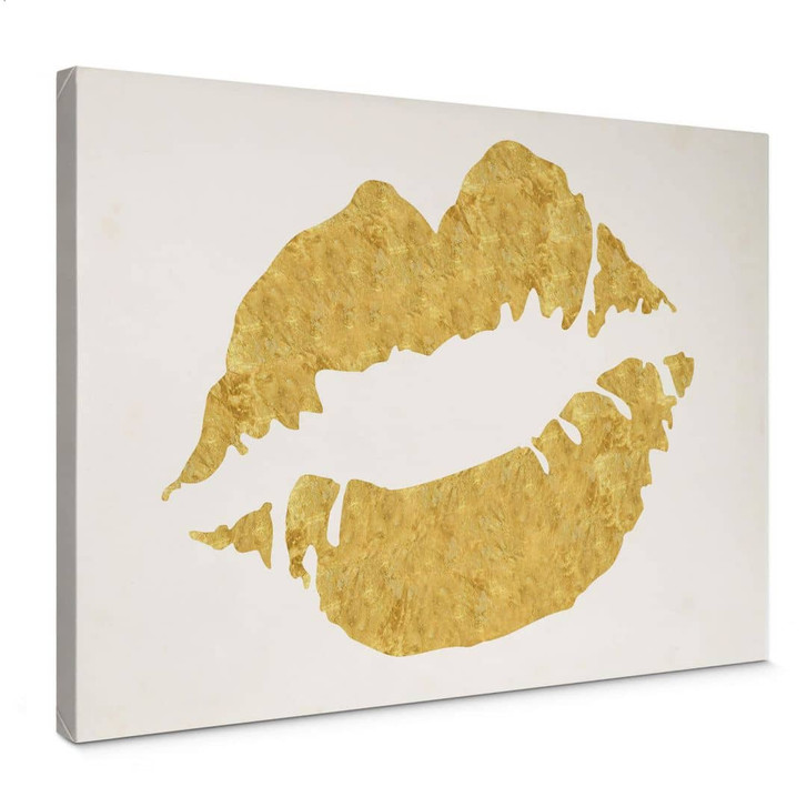 Leinwandbild Gold Lips - WA363960