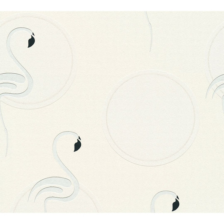 A.S. Création Vliestapete mit Glitter Boys & Girls 6 Tapete mit Flamingos metallic, schwarz, weiss - WA268469