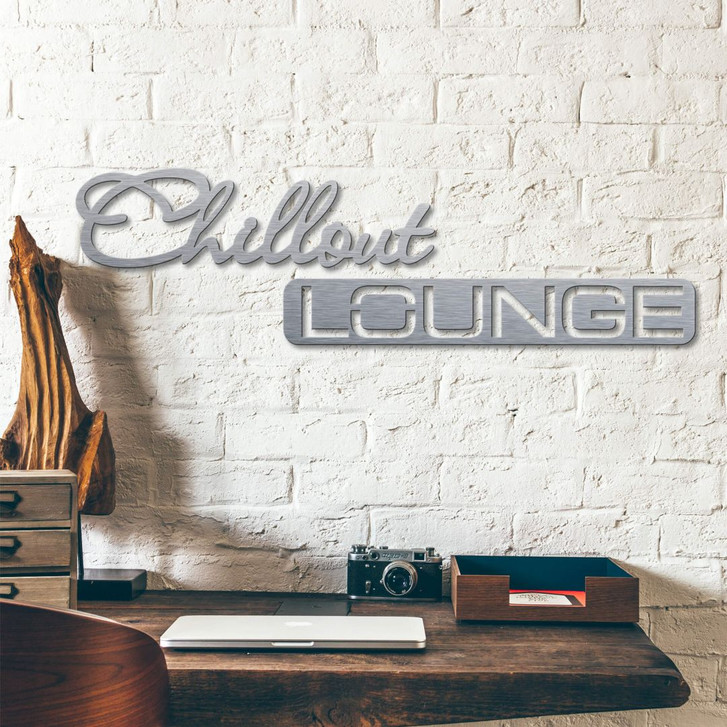 Alu-Dibond Buchstaben - Silbereffekt - Chillout Lounge (117x15cm) - WA230868