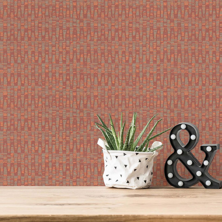 Design Tapete Rot Orange - Muster Vliestapete Küche, Esszimmer, Flur - WA506602