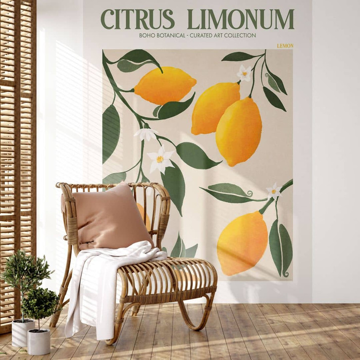 Fototapete Obst - Boho Zitronenbaum - Citrus Limonum - Tunaboylu - WA416731