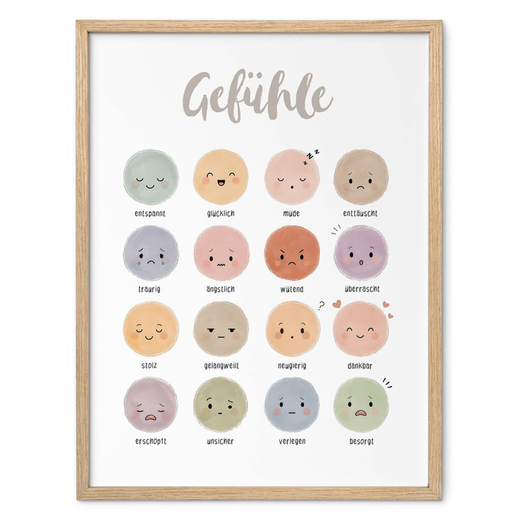 Kinder-Poster - Gefühle erkennen lernen mit 16 Gesichtern - WA518455