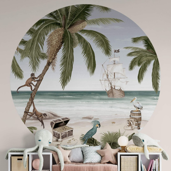 Kinderzimmer Fototapete Kikki Belle - Piratenbucht - Rund - Selbstklebend/Vlies - WA356131