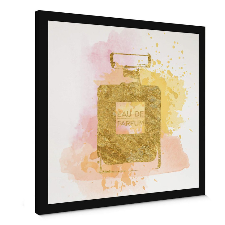 Leinwandbild Eau de Parfum Aquarell - Gold - WA362293