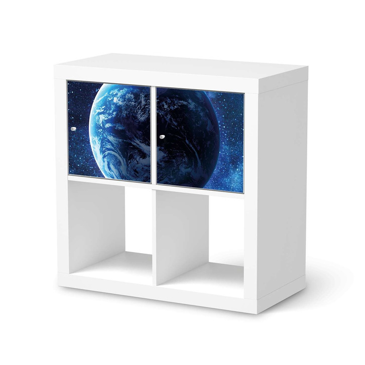 Möbel Klebefolie IKEA Expedit Regal 2 Türen (quer) - Planet Blue - CR113471