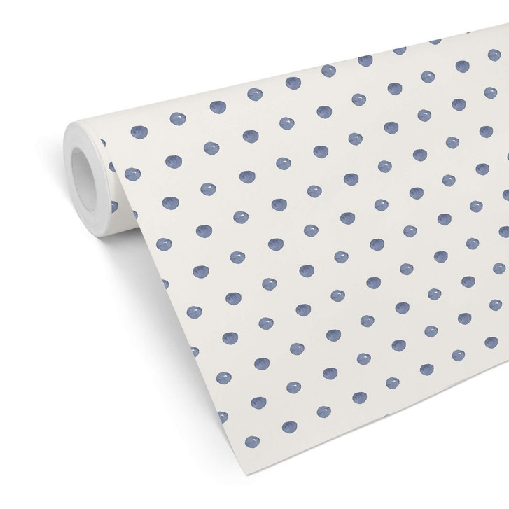Mustertapete - Aquarell Punkte 02 - blau - WA236361