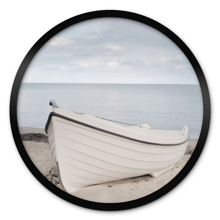 Poster Boot am Strand - Rund - WA379026