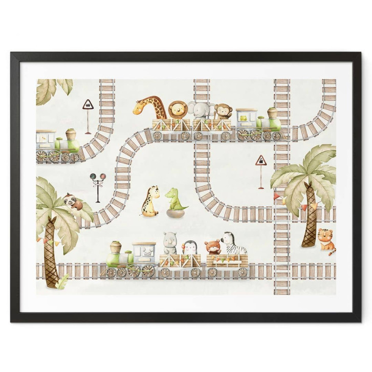 Poster Lokomotive-Fahrt mit Zootieren - Oliver Robins - WA409361