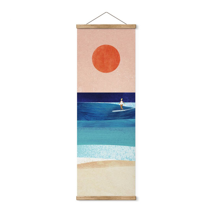 Stoffbild Surfer Mädchen beim Sonnenuntergang - Rivers - Panorama - WA429523