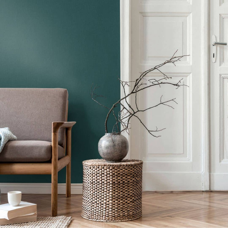 Unitapete Leinenstruktur Dunkelblau – Vliestapete modern matt – Strukturtapete Uni - WA465482