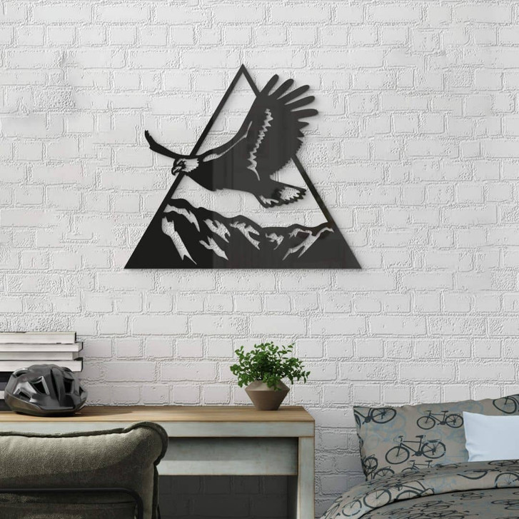 Acryldeko Adler über den Bergen - Vogel im Dreieck - WA415726