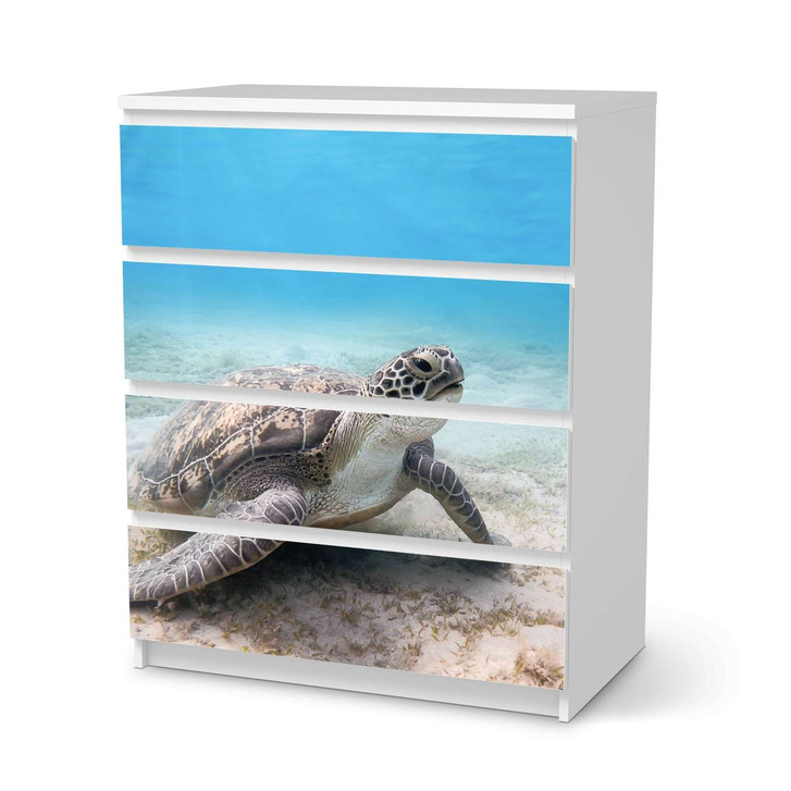 Folie IKEA Malm Kommode 4 Schubladen - Green Sea Turtle - CR105616