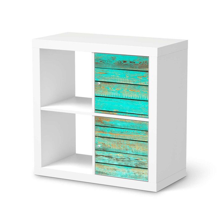 Klebefolie IKEA Expedit Regal 2 Türen (hoch) - Wooden Aqua - CR109445