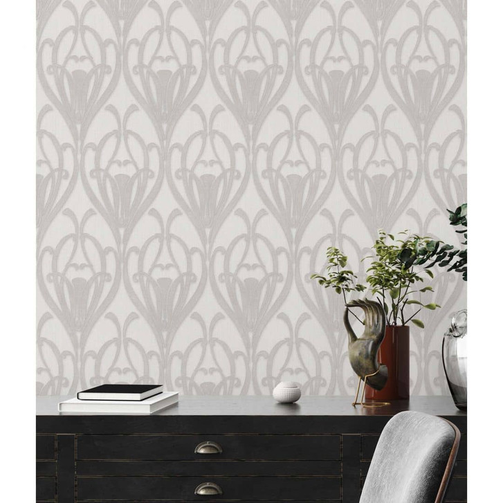 Livingwalls Barocktapete Mata Hari Vliestapete barock grau, weiss - WA327752