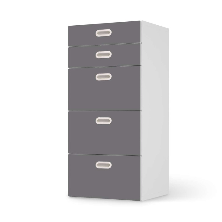 Möbel Klebefolie IKEA Stuva / Fritids Kommode - 5 Schubladen - Grau Light - CR113974