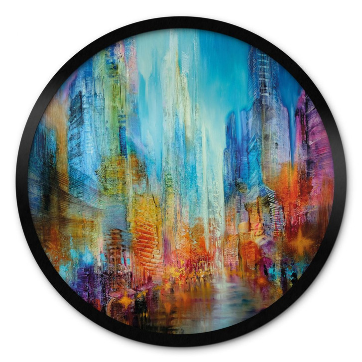 Poster Abstrakte Grossstadt - Rund - Schmucker - WA408890