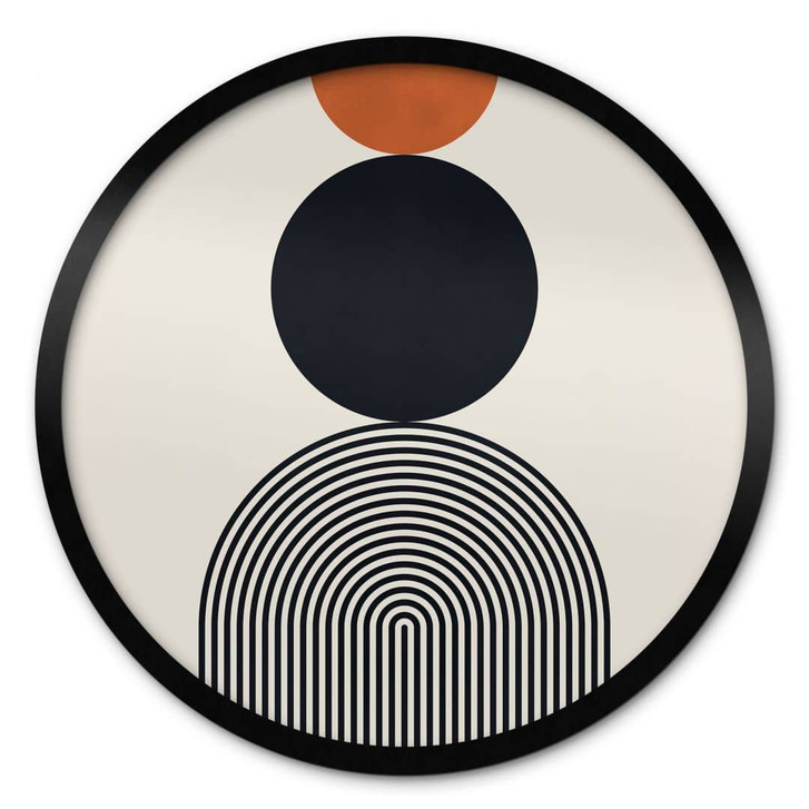 Poster Abstrakte Linien und Kreise im Einklang - Costa - Rund - WA448052