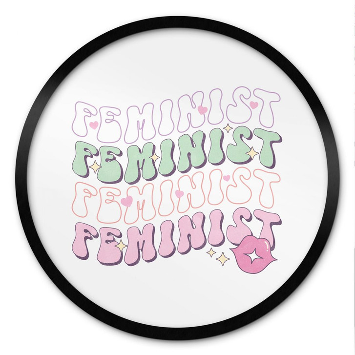 Poster Feminist Kussmund Pop Art - Rund - WA499025