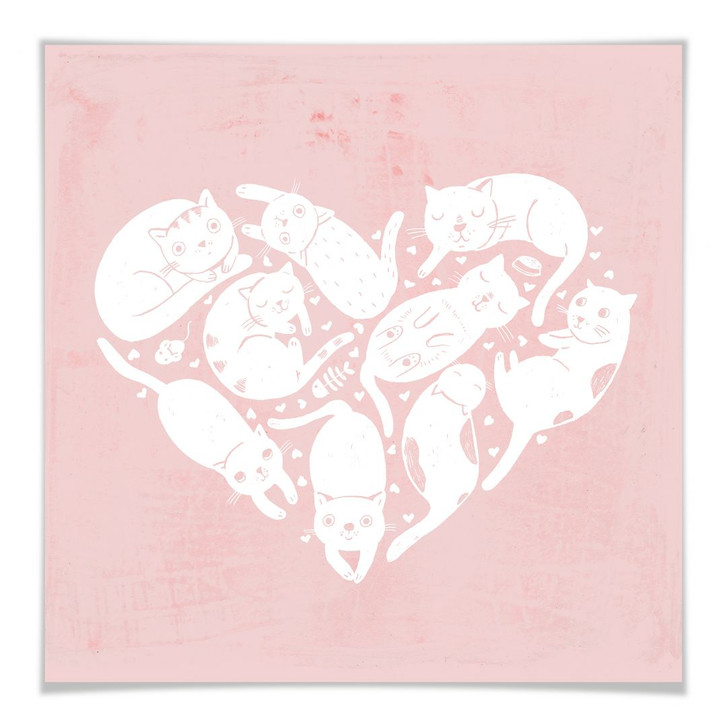 Poster Loske - Cat Heart - WA163374
