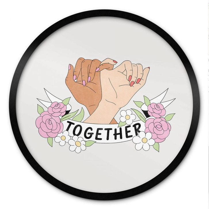 Poster Together Sisterhood Floral Hände - Rund - WA499080