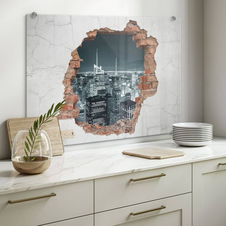 Spritzschutz 3D Optik - New York at Night 02 - WA177709