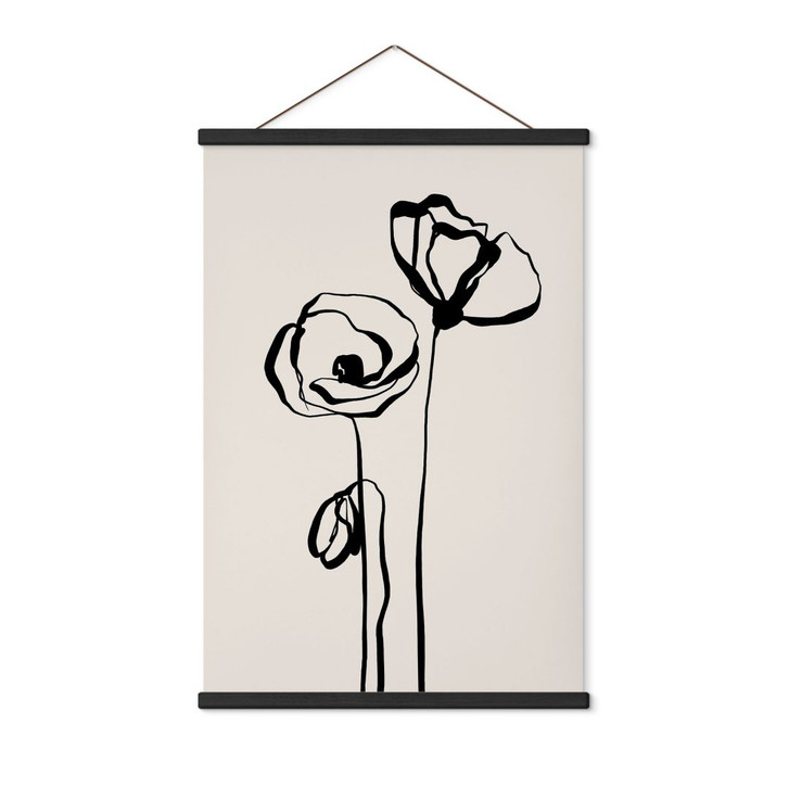 Stoffbild Line Art Zwei Mohnblumen - Cats & Dotz - WA500200