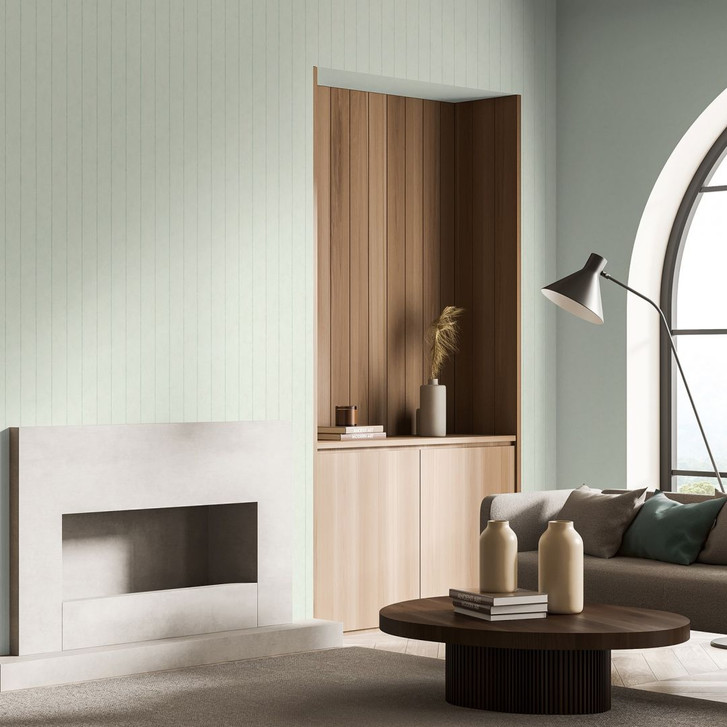 Vliestapete mit einfarbiger Struktur grün Uni - WA445081