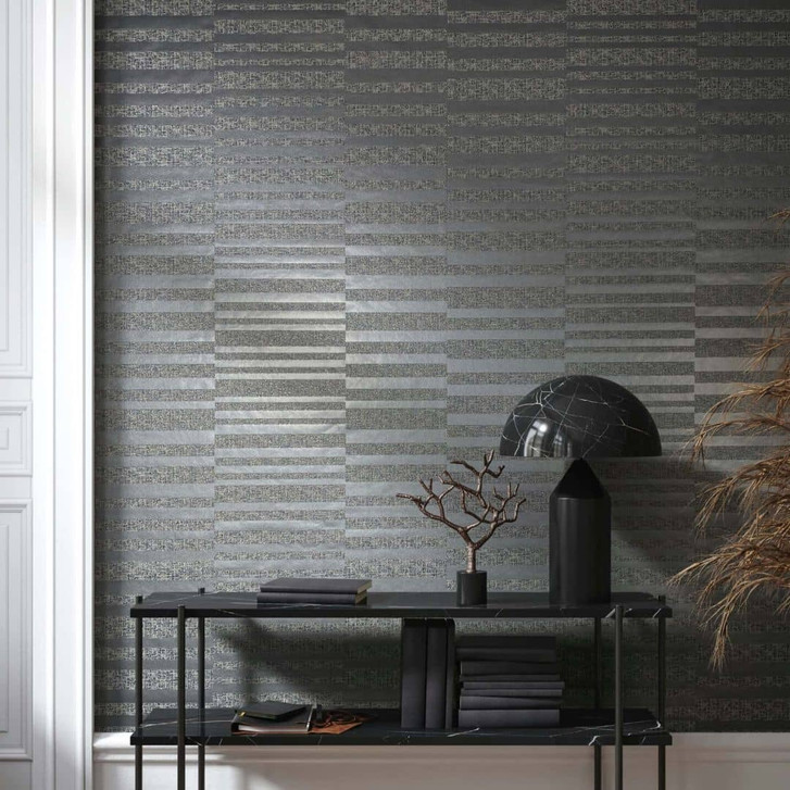 Vliestapete Querstreifen Streifen Modern in Grau - WA472980