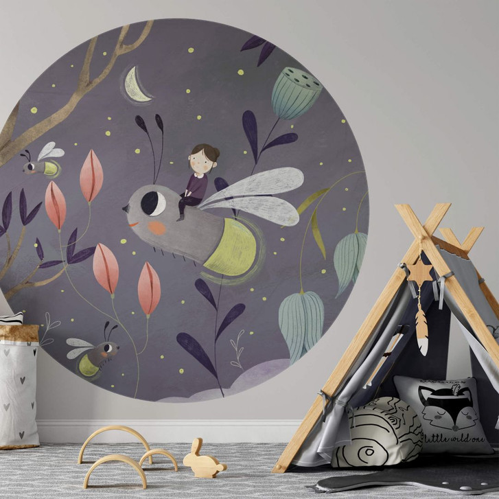 Fototapete Loske - Glühwürmchen - Rund - Selbstklebend/Vlies - WA302165