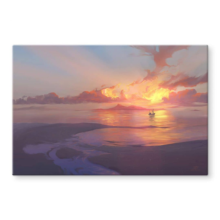 Glasbild aerroscape - Sonnenuntergang am Meer - WA354315