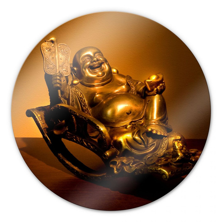 Glasbild Happy Buddha - rund - WA123524