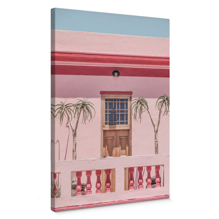 Leinwandbild Shot by Clint - Pinke Hausfassade mit Palmen - WA402982
