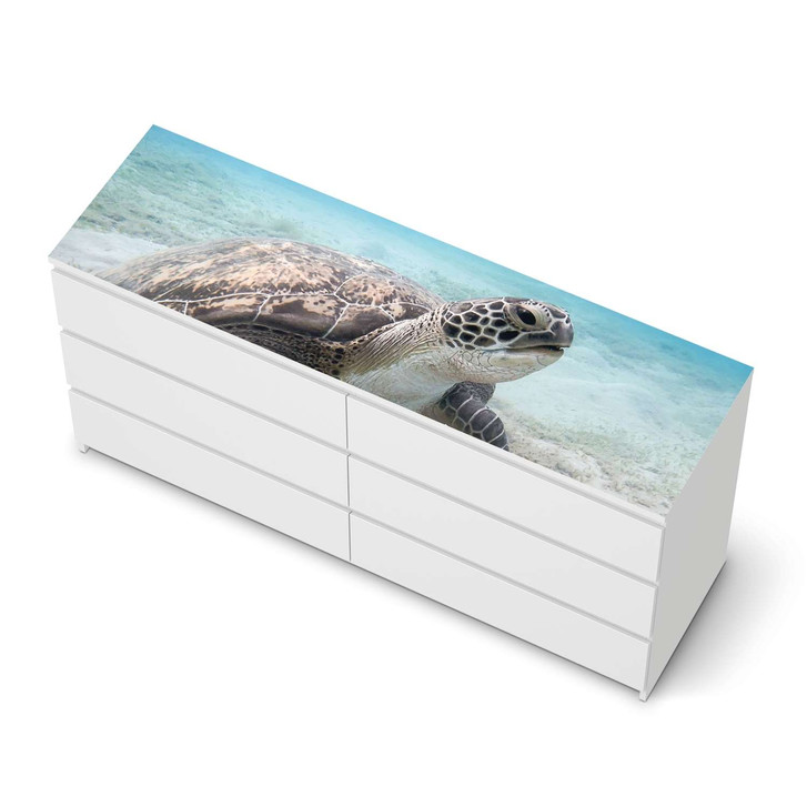 Möbelfolie IKEA Malm Kommode 6 Schubladen (breit) oben - Green Sea Turtle - CR116670