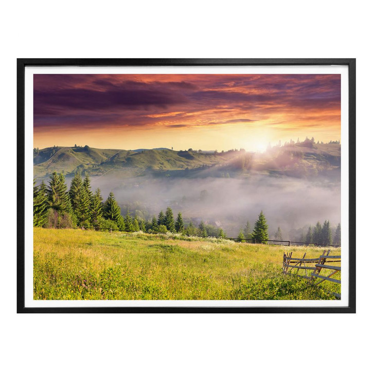 Poster Bergtal im Nebel - WA246540