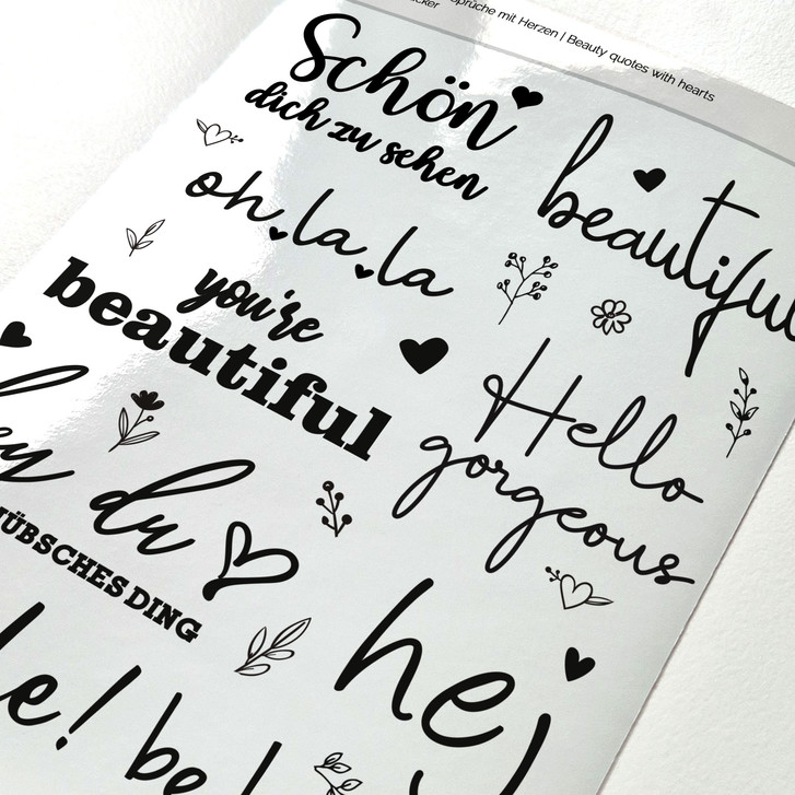 Sticker Beauty Sprüche mit Herzen - WA512490