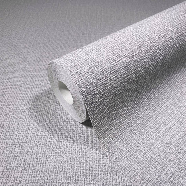 Vliestapete in textilem Uni grau Struktur - WA507977