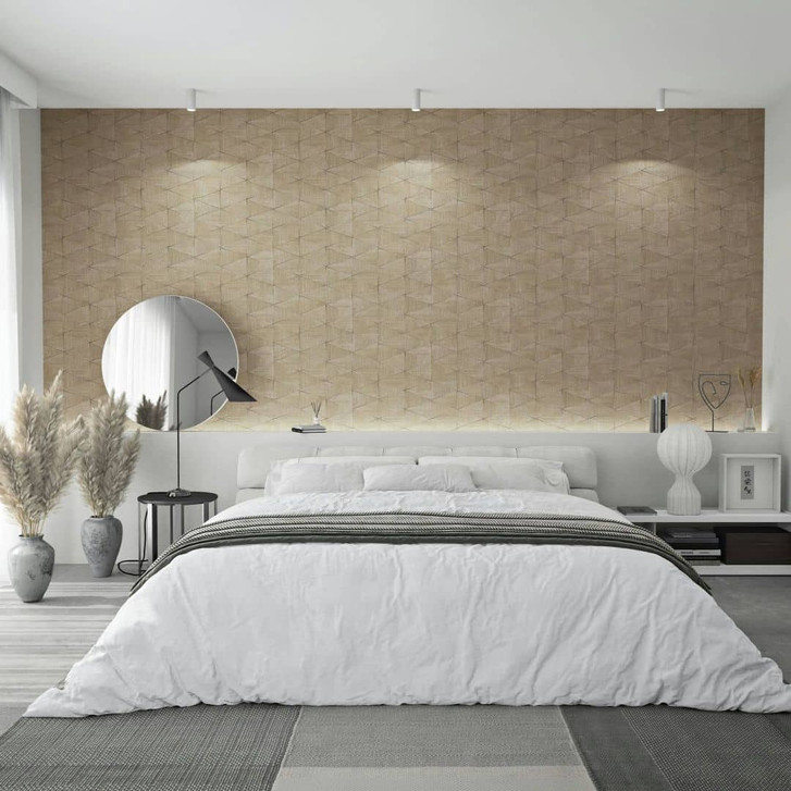 Vliestapete mit geometrischem Muster, Dreiecken braun, beige Grafisch - WA507897
