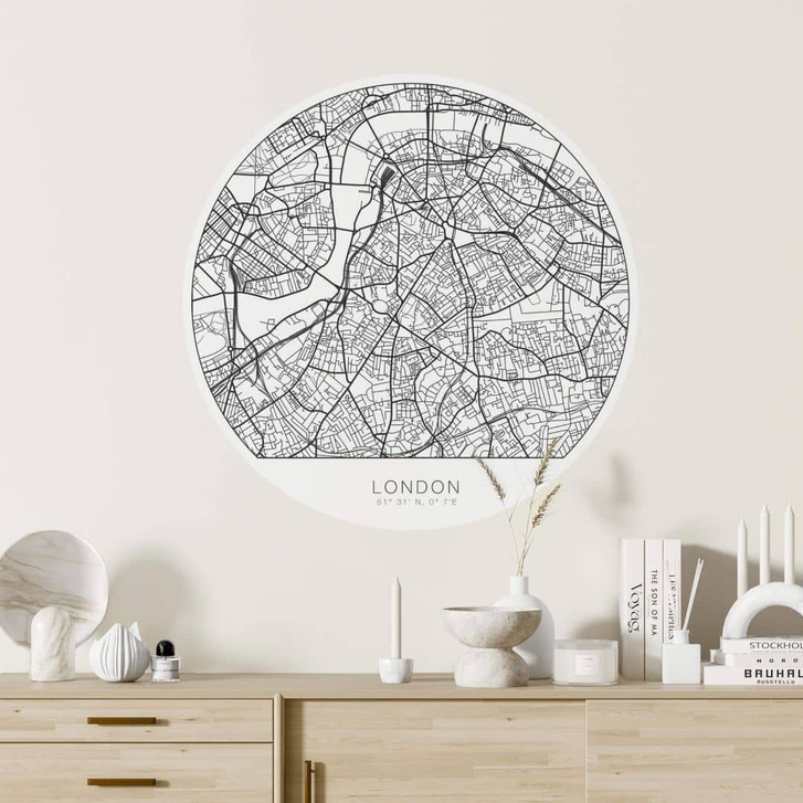 Wandtattoo Stadtplan London - rund - WA260548