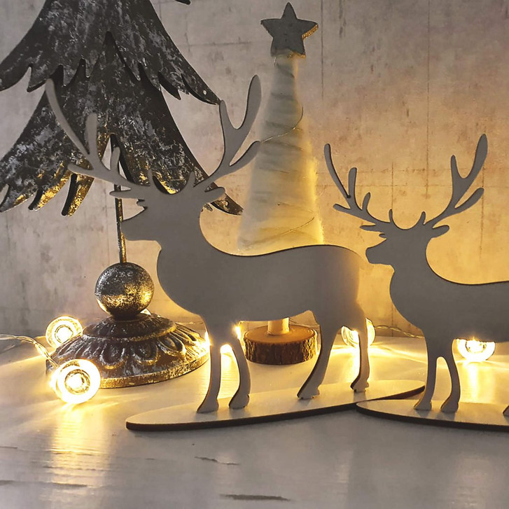 Weihnachtsdeko aus Holz - Rentier zum Hinstellen - Pappel - WA425891