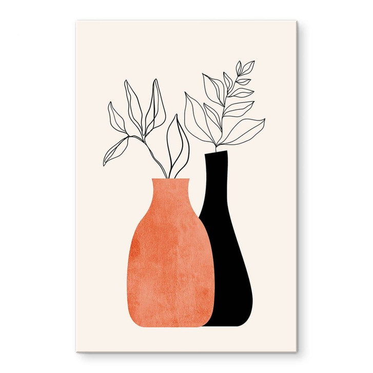 Acrylglasbild Vasen in Schwarz und Orange - Kubistika - WA479477
