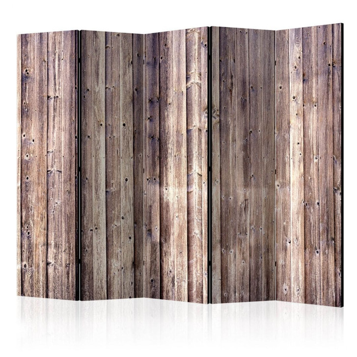 Paravent, Raumteiler freistehend, Trennwand - Hölzerner Charme, 5-teilig - 225 x 172 cm - WA454622