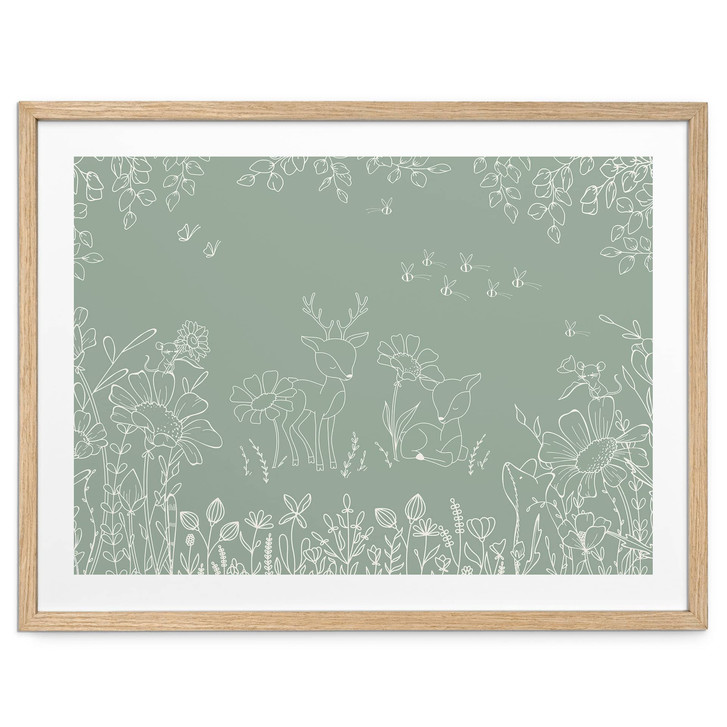 Poster Zwei Rehe auf der Blumenwiese - Oliver Robins - WA517035