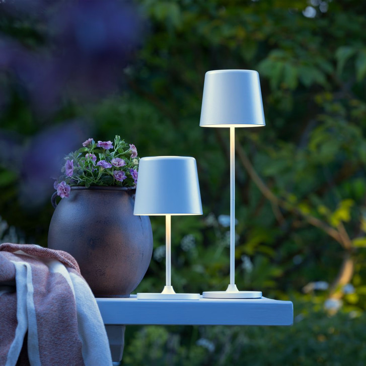 Tischleuchte Cosy, weiss, 10 x 37 cm, Metall weisse Outdoor Tischleuchte - WA439064