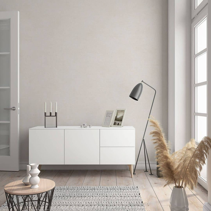 Vliestapete in moderner, feiner Struktur grau Uni - WA450162