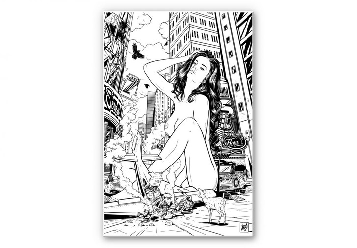 Wandbild Drawstore - Desaster Pin Up Plane Crash - WA192236