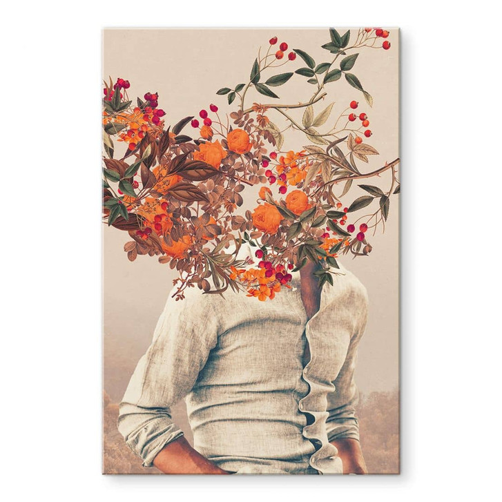 Acrylglasbild Moth - Mann mit Blumen - Surreale Kunst - WA478969