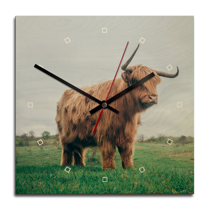 Holz-Wanduhr - Highland Cow 03 - WA233443