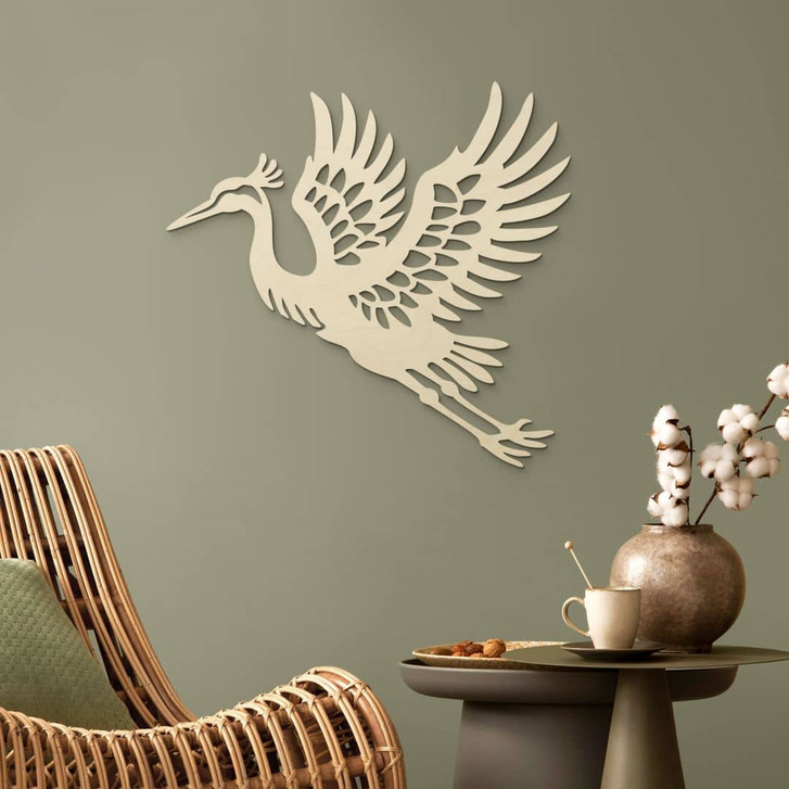 Holzdeko Kranich - eleganter Vogel - Pappel - WA417145