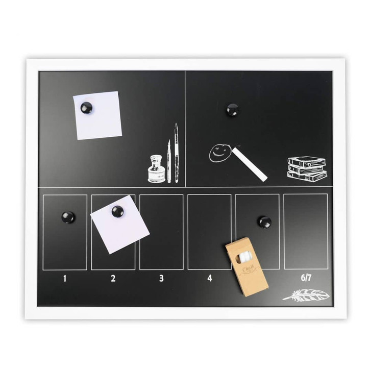 Magnettafel schwarz mit Kreide und Magneten - 40x50cm - WA317484